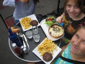 Our first day in Paris - Good eating! the kids tempered their fry intake but they were cooked in duck fat so it was hard! 
