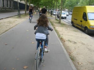 Fat Bike tour in Paris. Amber was working off her carbs! 