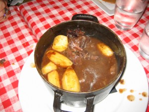 Linda had a beef stew that was luscious - like beef cream soup. 