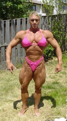 Female body builder on serious drugs