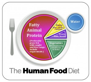 The sections represent the amount of calories from each food source, not the actual size of the food. There will be a greater amount of plant matter on your plate than animal matter. 
