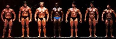 The lineup. All these men are on serious anabolic steroids